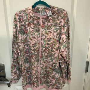 3X multicolored pink and green shirt or jacket